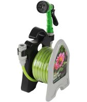 Садовий поливальний набір Roll Garden Hose Reel LY-907 водяний шланг 10 м на котушці з пістолетом розпилювачем 3/8" комплект для поливу 7 режимів