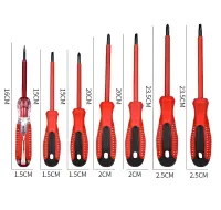 Набір діелектричних викруток Screwdriver Set 7653 7 предметів, ручний комплект інструментів з діелектричним покриттям у чохлі для захисту від струму