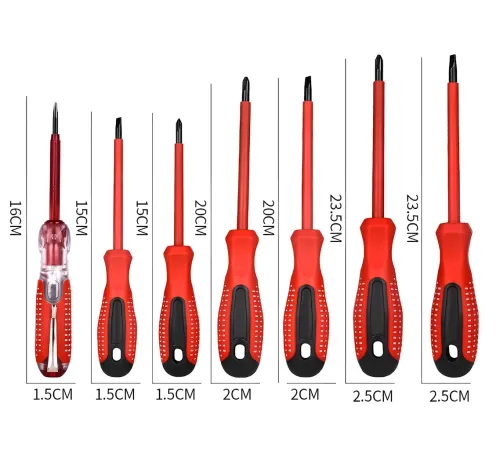 Набір діелектричних викруток Screwdriver Set 7653 7 предметів, ручний комплект інструментів з діелектричним покриттям у чохлі для захисту від струму