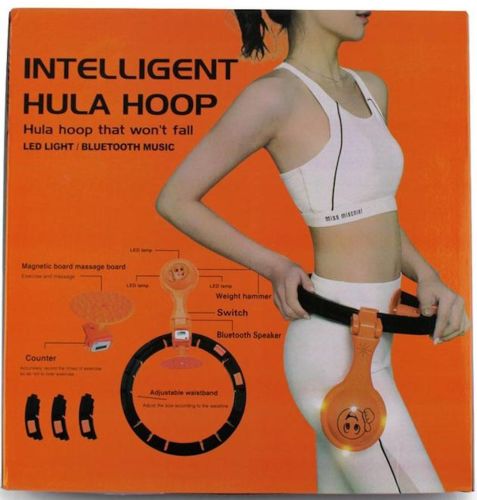 Масажний обруч тренажер Intelligent Hula Hoop 7803 хулахуп для схуднення живота боків з регульованою довжиною і автоматичним підрахунком Black-orange