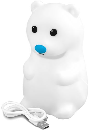 Настільний силіконовий нічник Ведмідь Bear Silicone Night Light DC-7653 дитячий акумуляторний світильник з RGB підсвічуванням і сенсорним датчиком USB