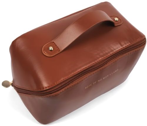 Косметичка органайзер для зберігання косметики Rose of Mon's Land Beauty Box Bag жіноча Дорожня сумка з ручкою, водонепроникна Mons коричнева 