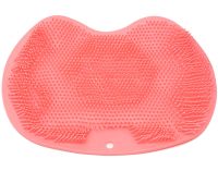 Силіконовий масажний килимок Чистюля щітка Shower Foot Scrubber Mat Pink LY-379 для спини і ніг на присосках, настінна мочалка для душу Рожева