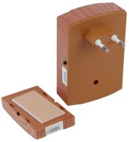 Дверний дзвінок Luckarm A601 від розетки 220v Brown бездротова кнопка передавач сигналу і приймач від мережі на 32 мелодії для вхідних дверей до 150 м