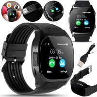 Наручний Смарт годинник Smart Watch T8 Black c камерою, диктофоном і фітнес трекером, акумуляторний розумний Bluetooth годинник з пульсоміром Чорні