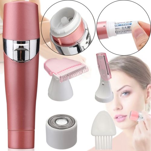 Женский беспроводной триммер эпилятор для тела и лица Refreshing Skin Hair Cleansing QL-607 3 в 1, Эпилятор бритва для ног и бровей на батарейках