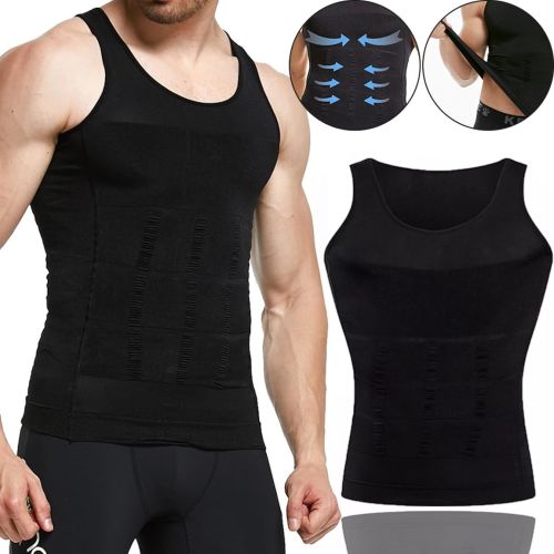 Стягуюча майка для чоловіків Slim'n Lift men коригуюча чоловіча білизна Black, чоловіча коригуюча майка Слім енд ліфт фо Мен Чорна
