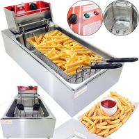 Професійна фритюрниця Su Tai ST-1008 для приготування фрі та чебуреків 8л, Чебуречниця GoodFood EF8 з температурою нагріву 60 - 200C від мережі