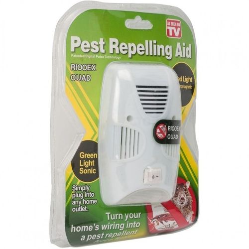 Електромагнітний відлякувач комах і гризунів Pest Repelling Aid Quad пристрій для знищення мишей тарганів комарів прилад в розетку