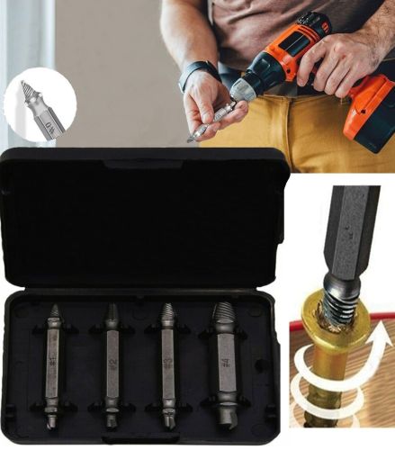 Набір екстракторів біт Easy Out Tool S2 4 шт в коробці, двосторонні насадки для викручування зламаних, злизаних саморізів і болтів на шуруповерт