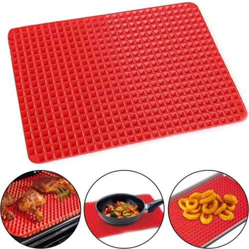 Антипригарний силіконовий килимок для випічки Pyramid Pan Fat-Reduction Silicone Cooking Mat, Деко для гриля і запікання, Підставка під гаряче