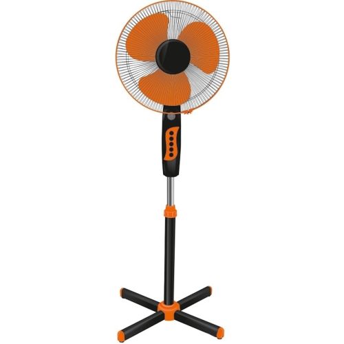 Підлоговий вентилятор Domotec MS-1619 40 см stand fan 16 " дюймів 40W Помаранчевий Домотек Orange на телескопічній ніжці з поворотом і нахилом
