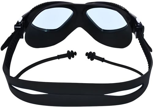 Окуляри для плавання Conquest Uv Shield Anti-Fog захисна маска з подвійним регульованим ремінцем, берушами і захистом від УФ в чохлі для басейну 17х5 см