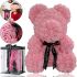 Маленький мишка из искусственных 3D роз Teddy Bear de Luxe 25 см Pink, розовый медведь Тедди