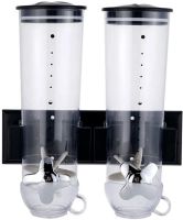 Настінний подвійний диспенсер для зберігання круп Double Dispenser 2 дозуючих циліндра, ємність для сипучих продуктів з дозатором і порційної чашею 