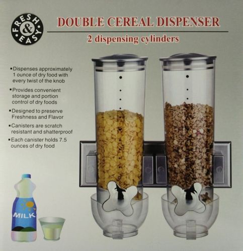 Настінний подвійний диспенсер для зберігання круп Double Dispenser 2 дозуючих циліндра, ємність для сипучих продуктів з дозатором і порційної чашею 