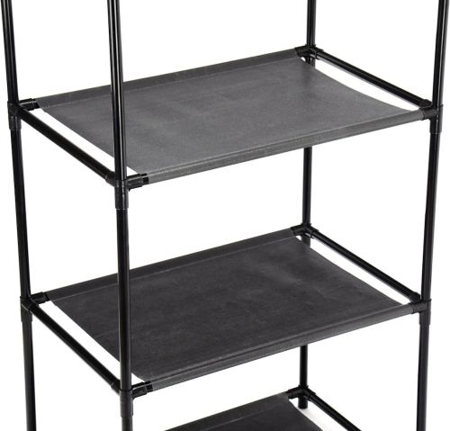 Підлогова складна вішалка для одягу New Boxy Coat Rack 6602 шафа органайзер з гачками і трьома полицями для взуття, розкладний стелаж для передпокою