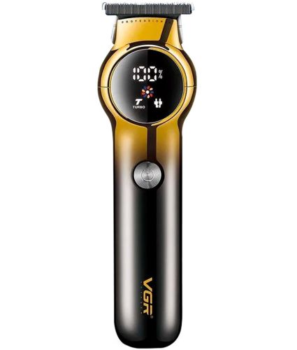 Акумуляторна машинка для стрижки волосся VGR V-989 5W 3 змінні насадки, бездротовий чоловічий тример для окантовки бороди і вусів з LED дисплеєм USB