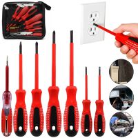 Набір діелектричних викруток Screwdriver Set 7653 7 предметів, ручний комплект інструментів з діелектричним покриттям у чохлі для захисту від струму