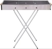Переносний розкладний мангал Barbecue Tray 770T MD-008 8009 портативний вугільний, дров'яної гриль зі знімною решіткою, складаний барбекю з сіткою