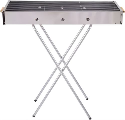 Переносний розкладний мангал Barbecue Tray 770T MD-008 8009 портативний вугільний, дров'яної гриль зі знімною решіткою, складаний барбекю з сіткою