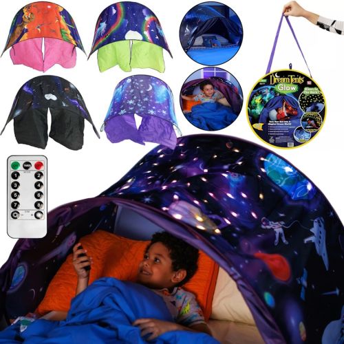 Дитячий ігровий намет для сну Dream Tents Glow зоряне небо тент балдахін для дитячого ліжечка з LED підсвічуванням, пультом управління і сумкою