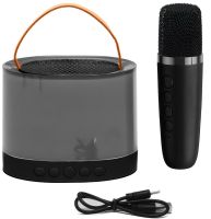 Акумуляторна колонка караоке Smart Portable Speaker K52 акустична Bluetooth система з бездротовим мікрофоном і RGB світломузикою AUX TF USB