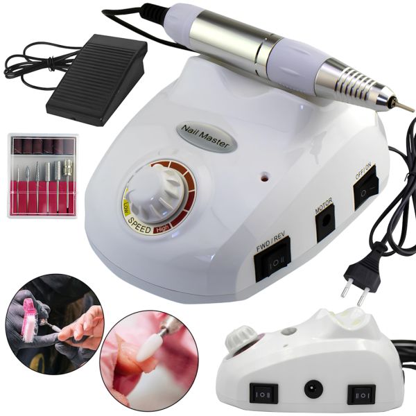 Машинка фрезер для манікюру і педикюру Beauty Nail DM-502 35000 оборотів, електричний апарат для обробки нігтів з насадками і педаллю