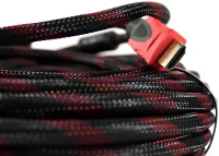 Посилений кабель Hdmi to Hdmi 20м 1080p в обмотці, кабель-подовжувач HDMI-HDMI 20m 20 m, 20 м для монітора і телевізора в обплетенні Чорно Червоний