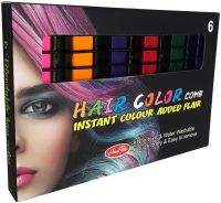 Набір крейди для волосся Hair Chalk FM227 різнокольорові барвники 6 шт комплект гребінців з кольоровою крейдою для фарбування волосся дітей і дорослих