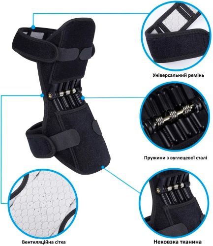 Коленные стабилизаторы Powerknee Nasus Sports усилитель бандаж, фиксатор коленного сустава, универсальный комплект для поддержки и усиления на колени