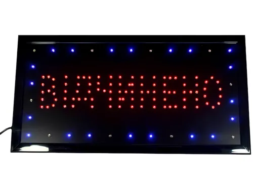 Светодиодная рекламная LED вывеска Відчинено 48х25 см информационная торговая табличка для внутренней рекламы, световое табло для кафе от сети