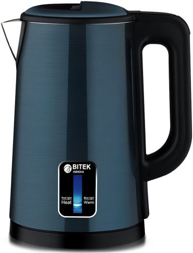 Електричний дисковий чайник Bitek BT-7916B на 2.5 л 2000W настільний електрочайник Бітек BT7916B з підтримкою теплового режиму і автовідключенням