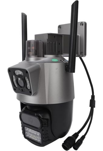 Цветная уличная IP камера видеонаблюдения с двойной камерой P11 WiFi видеокамера с ночной съемкой, датчиком движения и микрофоном 3Мп SD RJ45