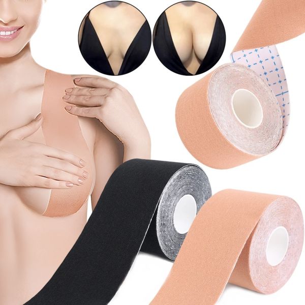 Невидимий бюстгальтер Boob Tape Pasties AND-2-10 тканинний кінезіотейп з пуш-ап без бретелей для моделювання грудей, кінезіологічна стрічка для тіла