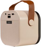 Дитячий бездротовий караоке Speaker K12 Bluetooth 2 в 1 Світлодіодна портативна колонка з мікрофоном, RGB підсвічуванням і Wi-Fi на акумуляторі Бежева