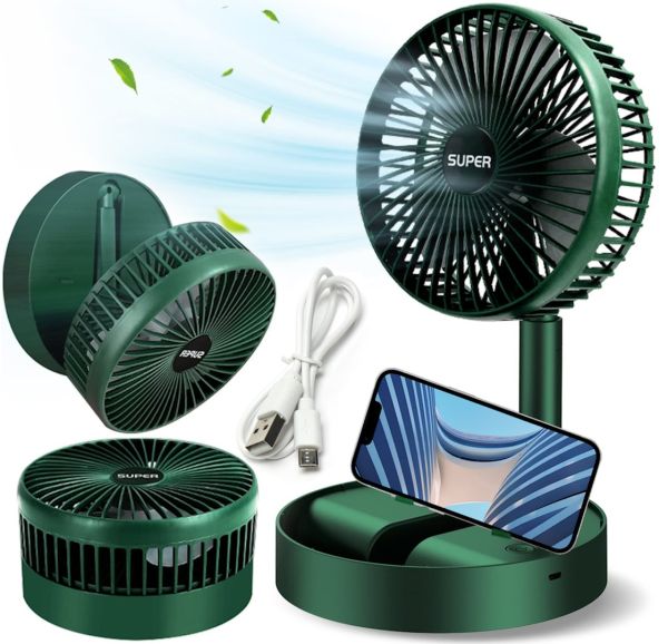 Складаний телескопічний вентилятор Telescopic Folding Fan XL - 908 настільний розкладний охолоджувач повітря з підставкою для телефону USB JX-992