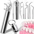 Набір для чищення зубів Dental Toothpick Set 7 в 1 портативний комплект інструментів зубочисток для догляду за порожниною рота в металевому футлярі