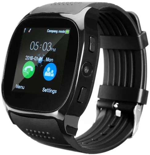 Наручний Смарт годинник Smart Watch T8 Black c камерою, диктофоном і фітнес трекером, акумуляторний розумний Bluetooth годинник з пульсоміром Чорні