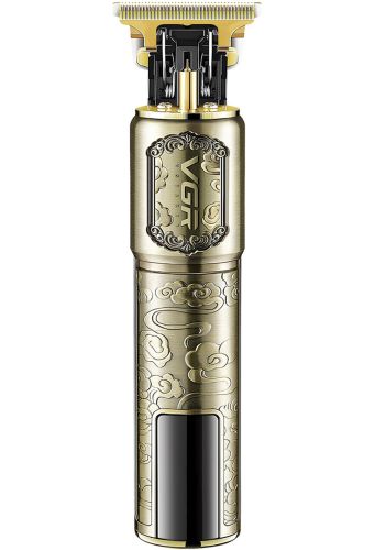 Аккумуляторная машинка для стрижки волос VGR V-073 беспроводной мужской окантовочный USB триммер для бороды и усов со сменными насадками и дисплеем