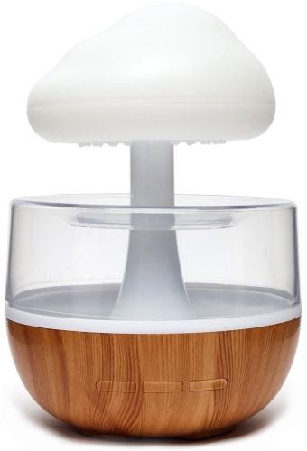 Акумуляторний зволожувач повітря нічник Гриб Cloud Rain Humidifier 300 мл настільний аромадифузор з ефектом дощу і RGB LED підсвічуванням USB