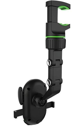 Універсальний автомобільний тримач для телефону Universal Clip 360° кріплення смартфона для автомобільного дзеркала заднього виду з поворотом Чорний