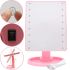 Косметичне сенсорне дзеркало для макіяжу Magic MakeUp Mirror обертається на 180 настільне дзеркало на підставці з підсвічуванням 22 LED USB Рожеве