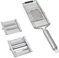 Ручна терка Vegetable Slicer Grater XL-338 овочерізка для чищення та нарізання фруктів, овочів, плоска шатківниця 3 змінні насадки з нержавіючої сталі