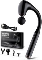 Ручний перкусійний масажер Massage Hammer MP-930 4 насадки, бездротовий вигнутий масажний пістолет для всього тіла на акумуляторі JA-G4