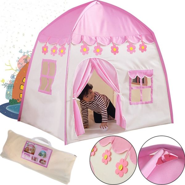 Дитячий ігровий намет у вигляді будиночка Garden Play Tent 130х130х100 см з вікнами для дому та вулиці, ігровий намет для дітей з сумкою Рожевий
