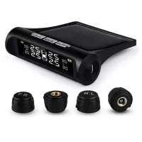 Зовнішні датчики тиску в шинах універсальні TPMS + SOLAR система контролю і температури тиску в шинах з сонячною панеллю і цифровим РК-дисплеєм, 