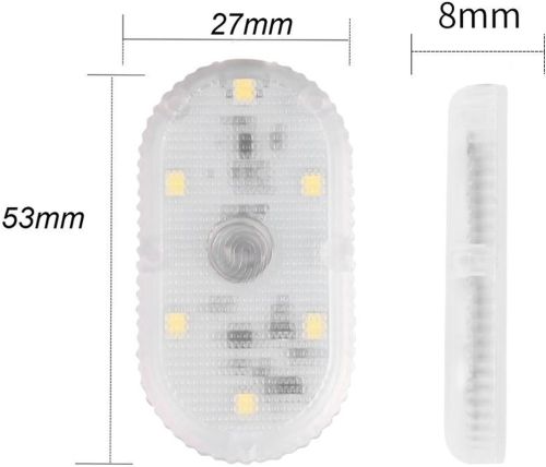 Бездротовий LED світильник для салону автомобіля 827-1 мініатюрний світлодіодний сенсорний датчик на липучці, самоклеючій стельовий ліхтар в авто
