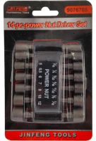 Набір торцевих шестигранних головок Power Nut Driver 14pcs комплект швидкозмінних насадок з тримачем для зберігання, посилені біти для шуруповерта