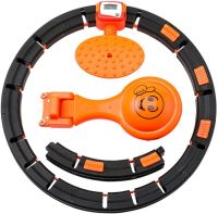 Масажний обруч тренажер Intelligent Hula Hoop 7803 хулахуп для схуднення живота боків з регульованою довжиною і автоматичним підрахунком Black-orange